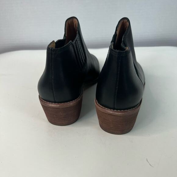 NEW Madewell The Bonham Leather Black Pointy Toe Ankle Block Heel Bootie Sz 7.5 - Picture 5 of 11